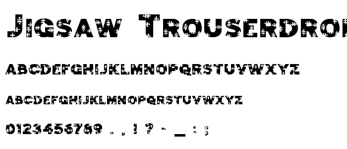 Jigsaw Trouserdrop font